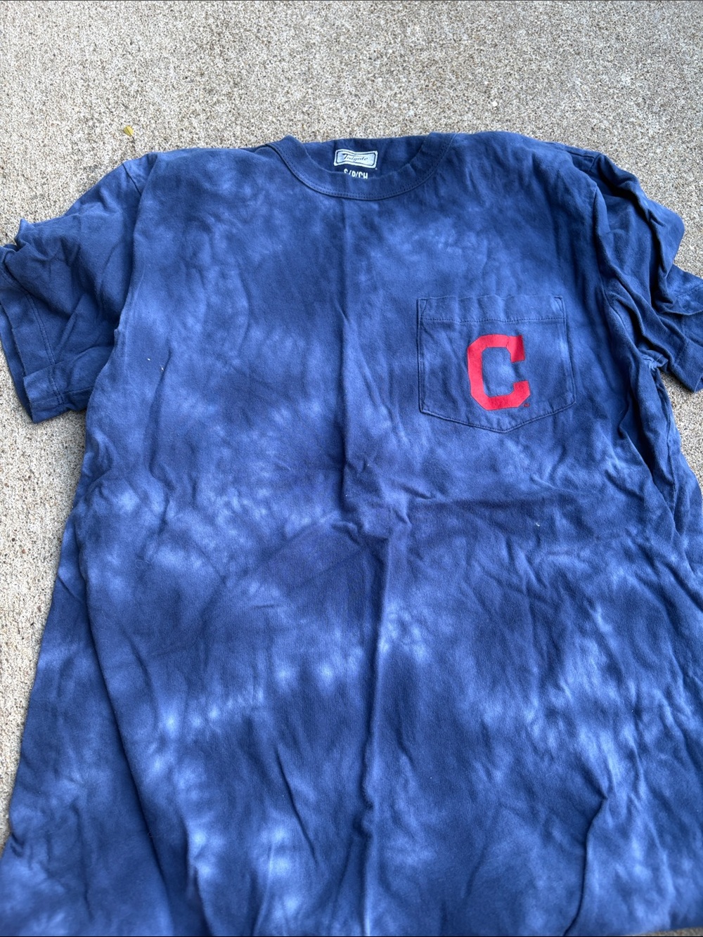Navy Pocket Tee with Red Cleveland Guardians